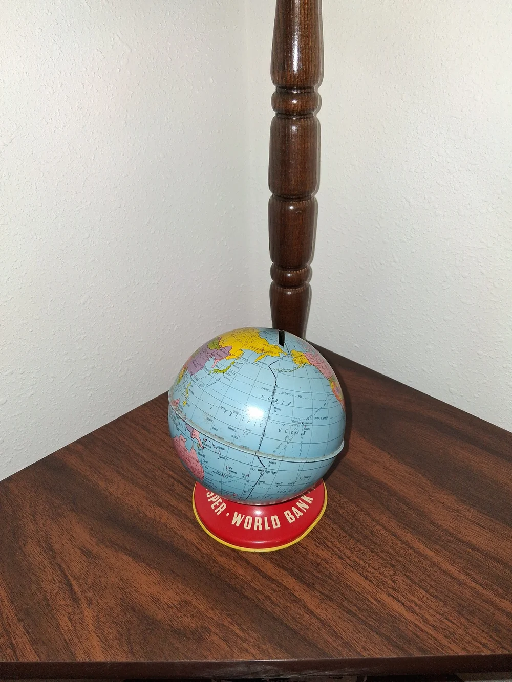 Kids Educational World Globe Coin Bank - Blue Globe with Colorful Countries